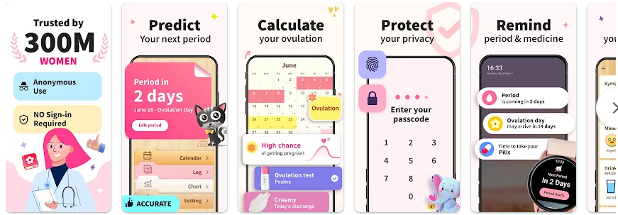 Periodenkalender-Perioden-Tracker-App