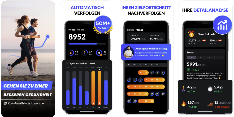 Pedometer-Schrittz-hler-App
